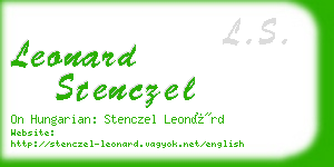 leonard stenczel business card